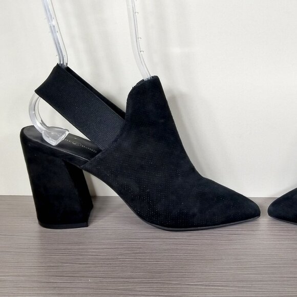 Treasure & Bond Singback Block Heel Booties, Perforated Black Suede, Size 6.5 - Picture 6 of 11